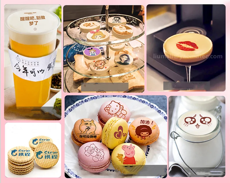 Food Printer Diy Inkjet Printing Machine  Macaron Chocolate Cake Beverage A4 Food Printer Free Edible Ink