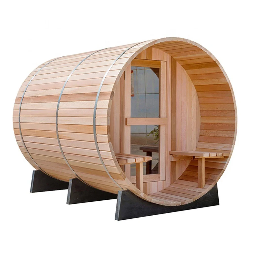 &c Modern Design Home Traditional Outdoor Wood Dome Sauna Hemlock Solid Wood for Villa Exterior Use