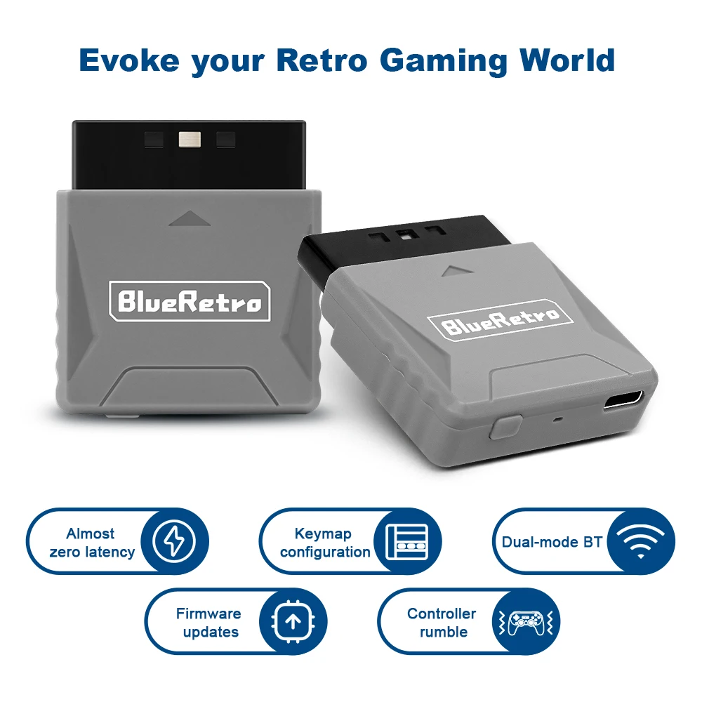 RetroScaler Mini Blueretro Receiver Adapter für PS1 PS One PS2 kompatibel mit 8bitdo PS4 PS5 Xbox Series X Wireless Controller – Detail 4