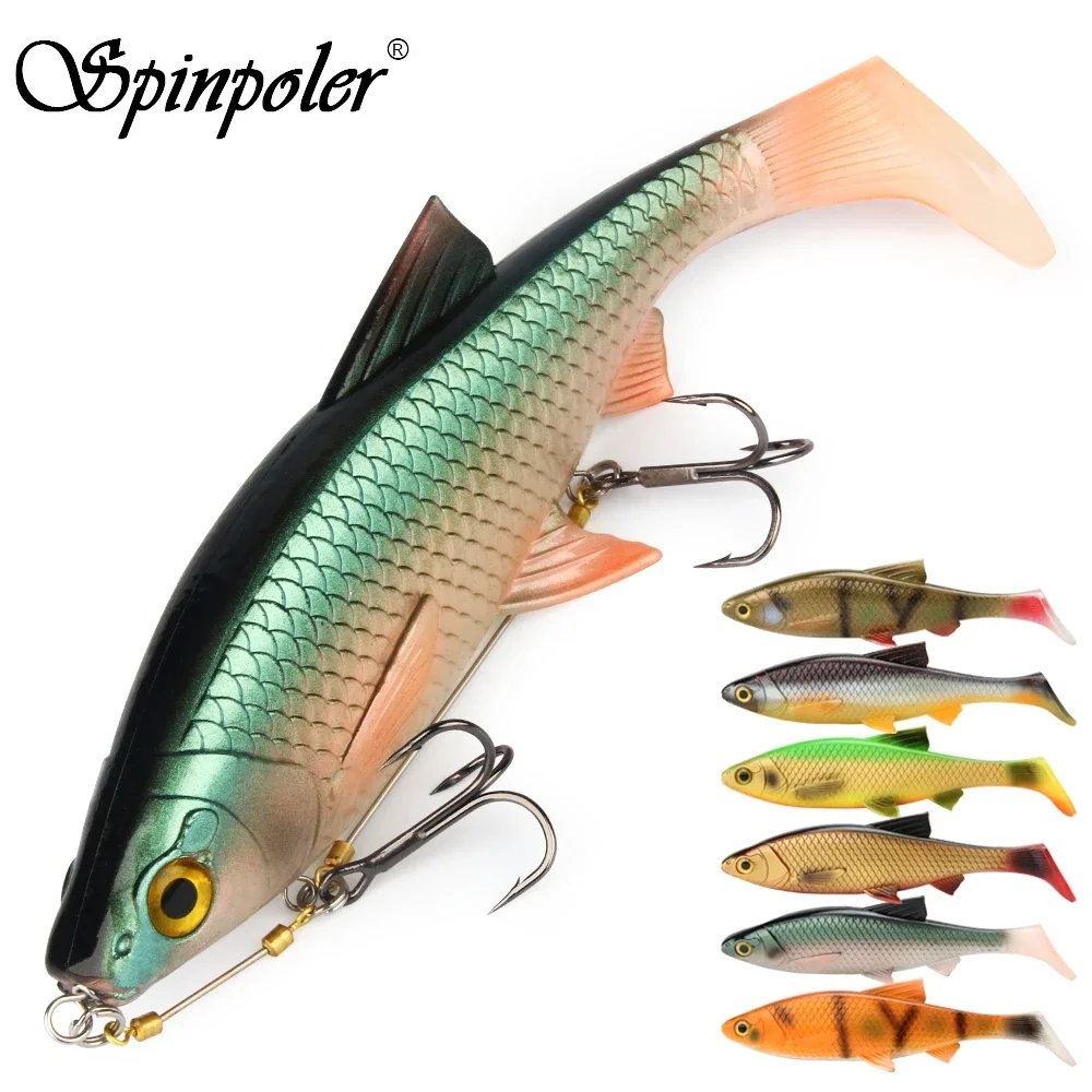 Spinpoler Rigging Swimbaits Stinger Rig Haken mit Paddel Schwanz Silikon künstliche große Köder 84g 20 cm weiche Angelköder Wobbler