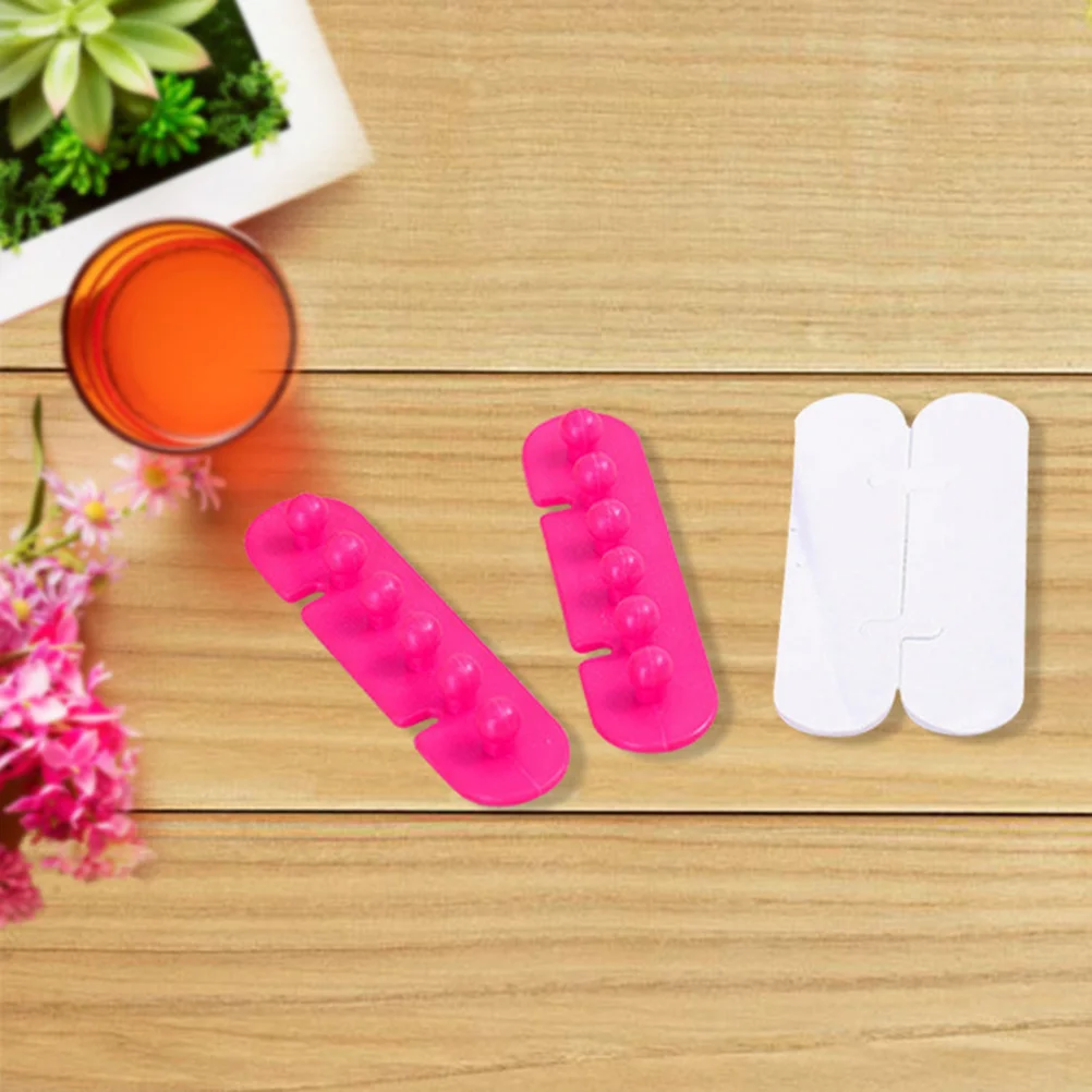 

2Pcs Cable Organizer ABS Self Adhesive Cord Holder for Desktop Cable Management System Random Color Suitable for Under 1Cm