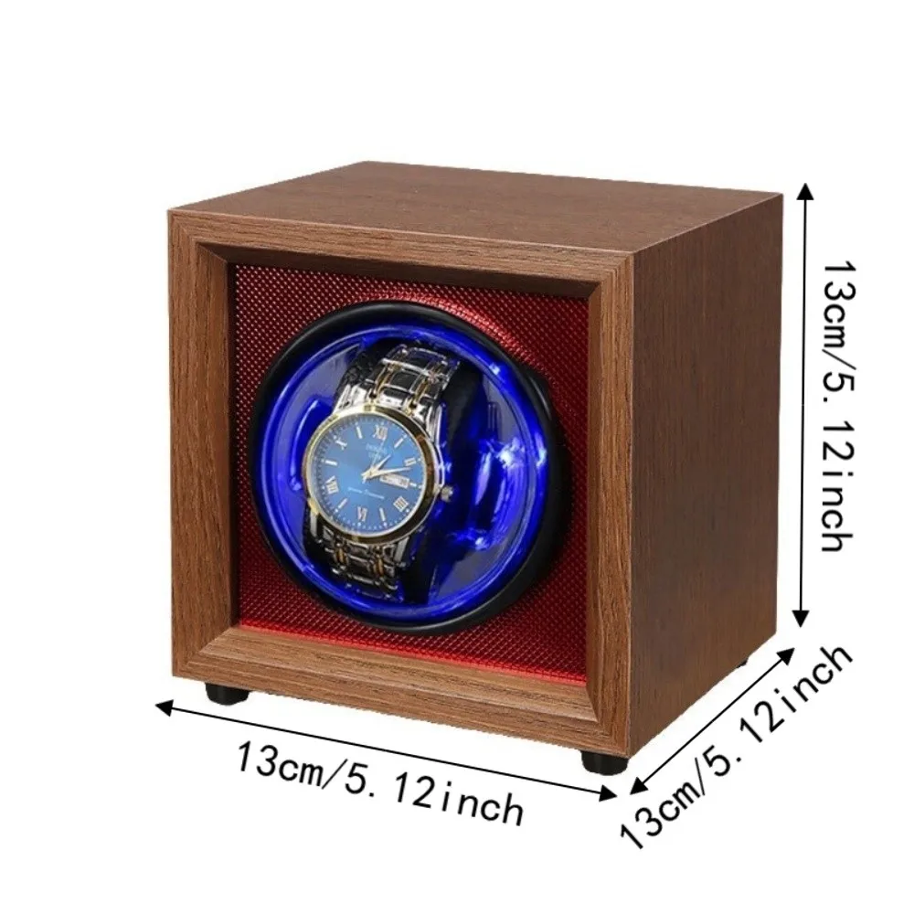USB-betriebener automatischer Uhrenbeweger mit geräuscharmem Motor, Holzgehäuse, rotierende Uhrenbox, vollautomatisch, Einzelposition – Detail 1