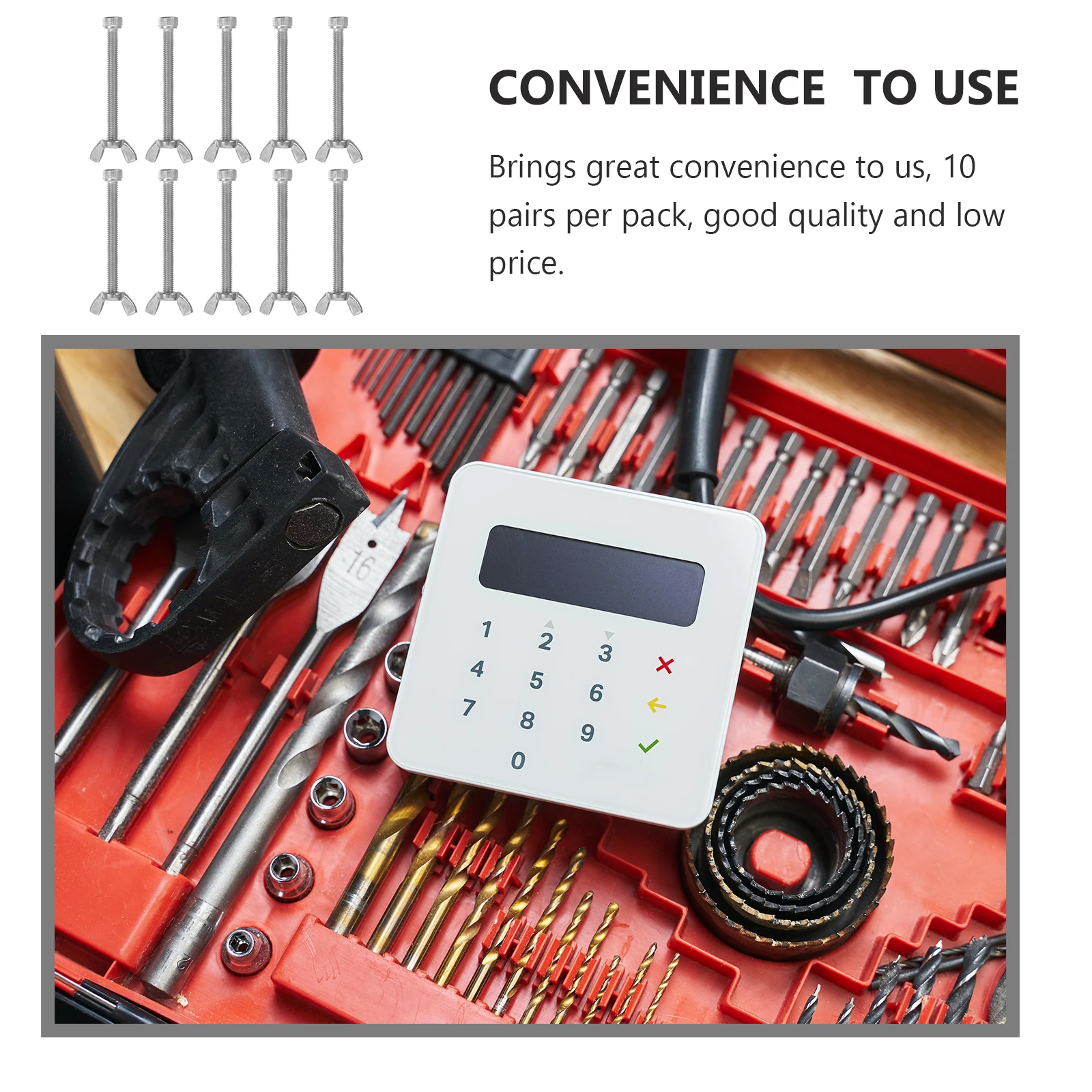 

Stainless Steel Screw Nut Set Sturdy Classic Design Repair Tool Kit For Home Office Factory Machine Accessories