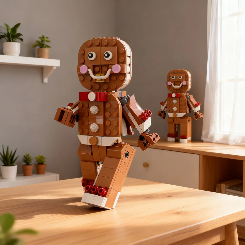166pcs MOC Buildable Gingerbread MAN Seasonal Christmas Model Building Blocks Construction Toy Christmas Gift Idea Art Birthday