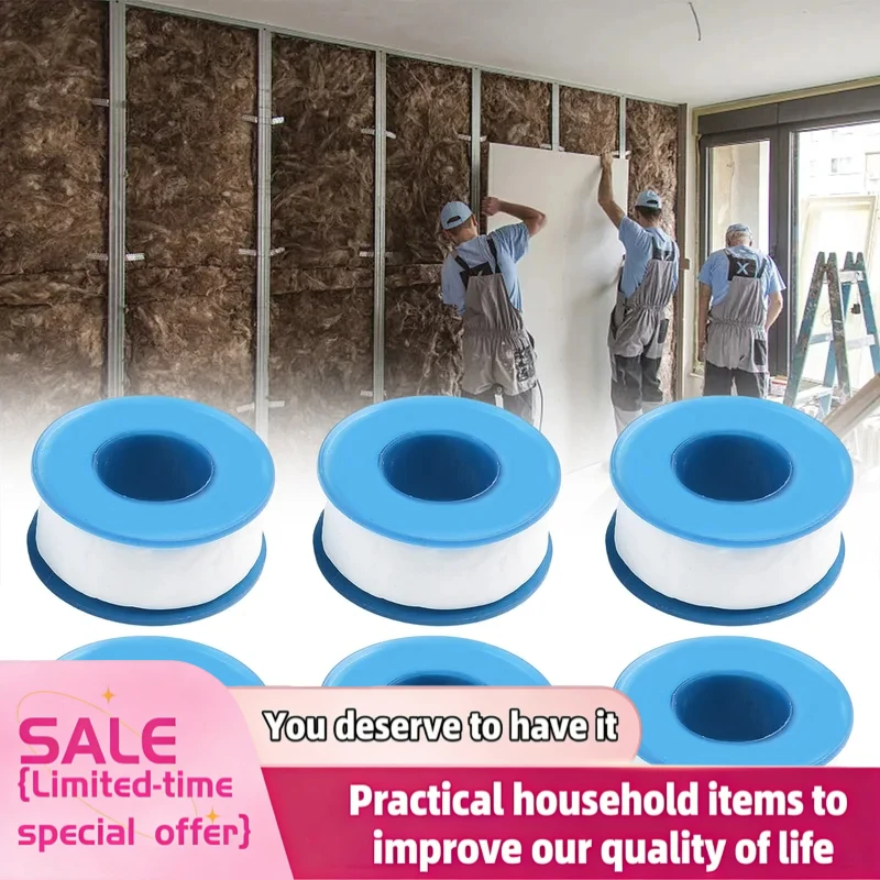 6/10Pcs Oil-Free Leakproof Sewer Plug Water Pipe Faucet Repair Tool Adhesives Sealants PTFE Plumbing Thread Seal Tape