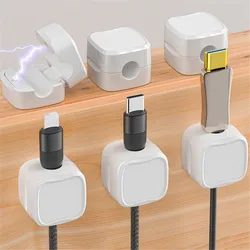USLION 1/3/6 PCS Cable Organizer Magnetic Cable Clips Wire Cord Winder Keeper USB Cables Management Protector Phone Accessories