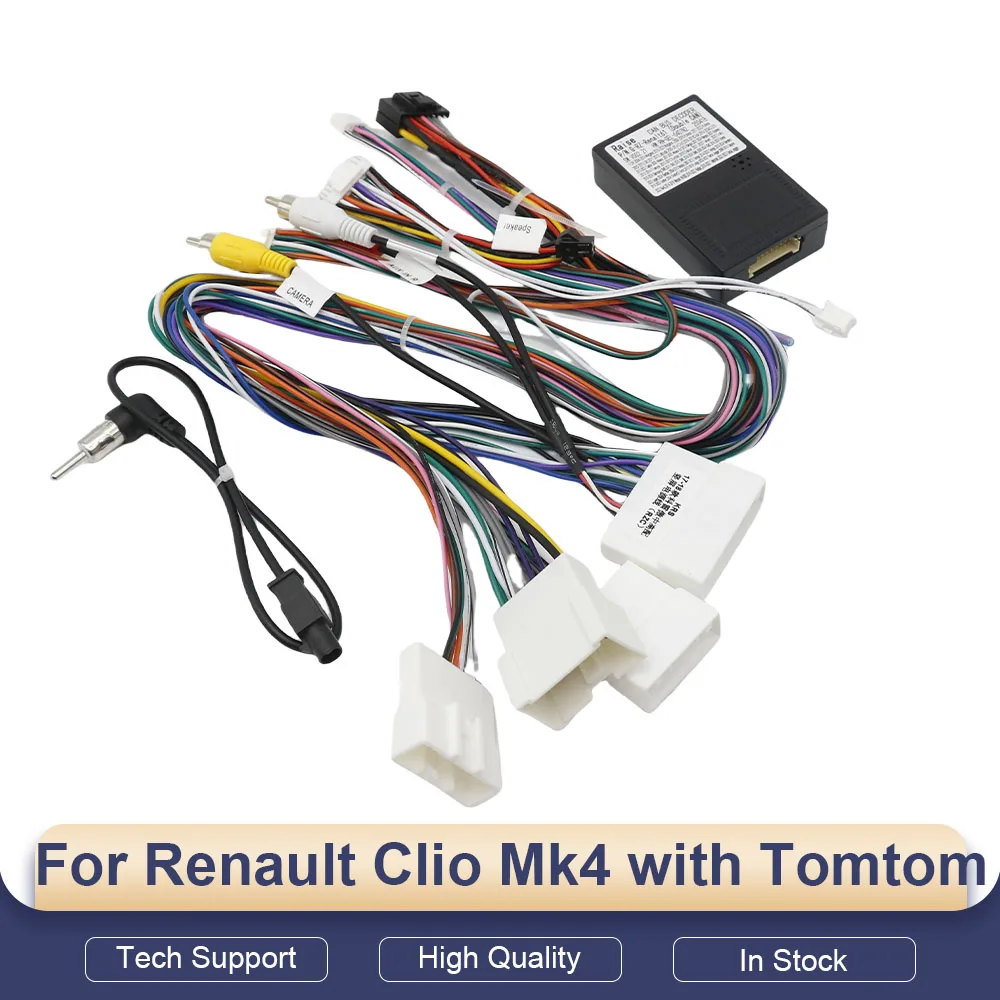 Wiring Harness Canbus Decoder for Renault Clio Mk4 with Tomtom 16 Pin To 12Pin 32Pin 24Pin Connector Car Android Cable Adapter