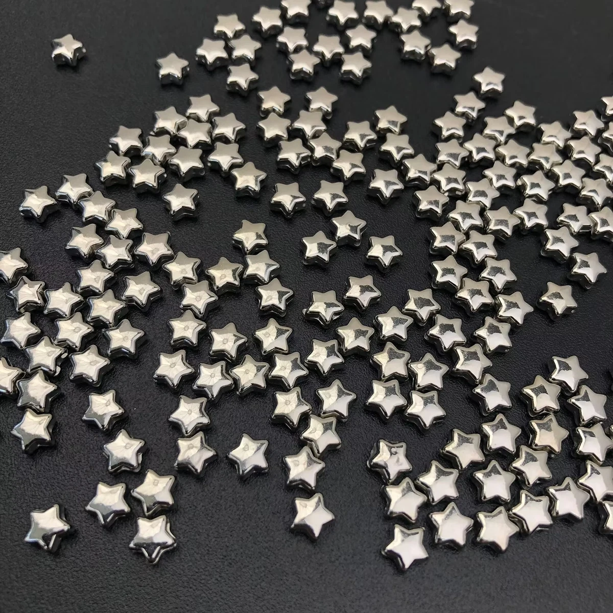 400/200 Stück 7 mm gerade, silbrige Sternperlen mit Loch für die DIY-Handarbeit – Detail 5