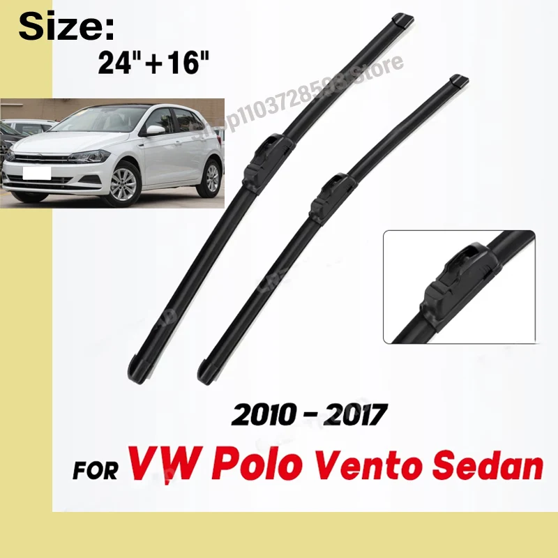 

Wiper Front Wiper Blades For VW Polo Sedan / Vento 2010 - 2017 Windshield Windscreen Window Car Rain Brushes 24"+16"