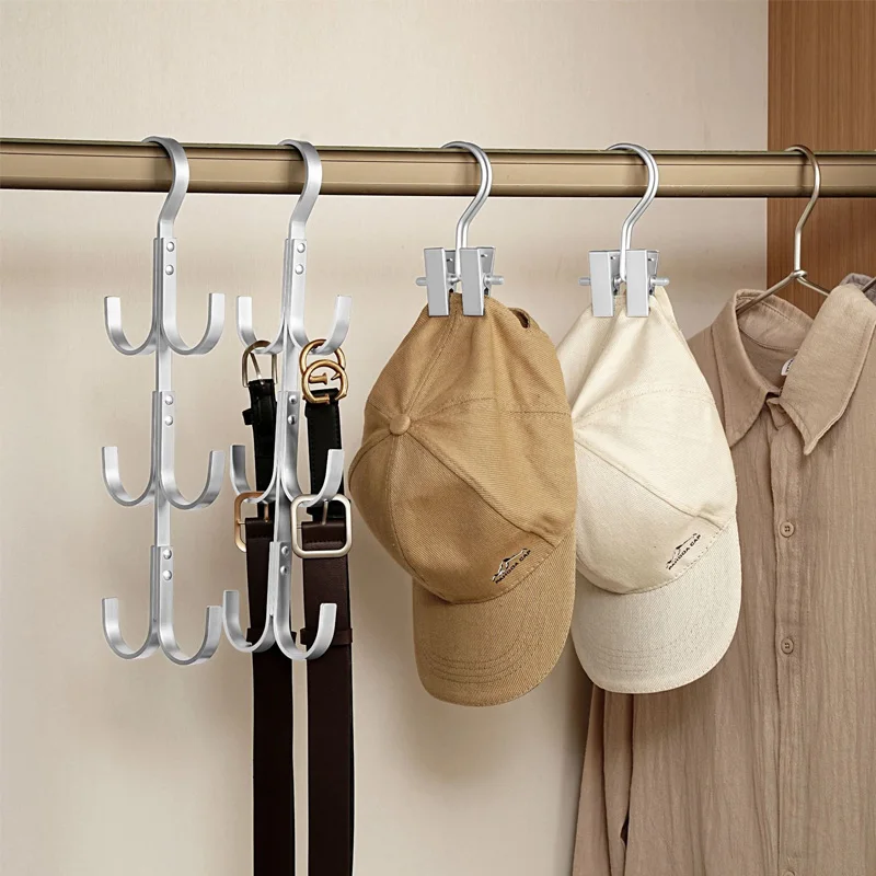 

Belt Hanger Sling Hanging Rack Multi functional Metal Storage Rack for Hat Silk Scarf Shoes Drying Rack Wardrobe Space Saver