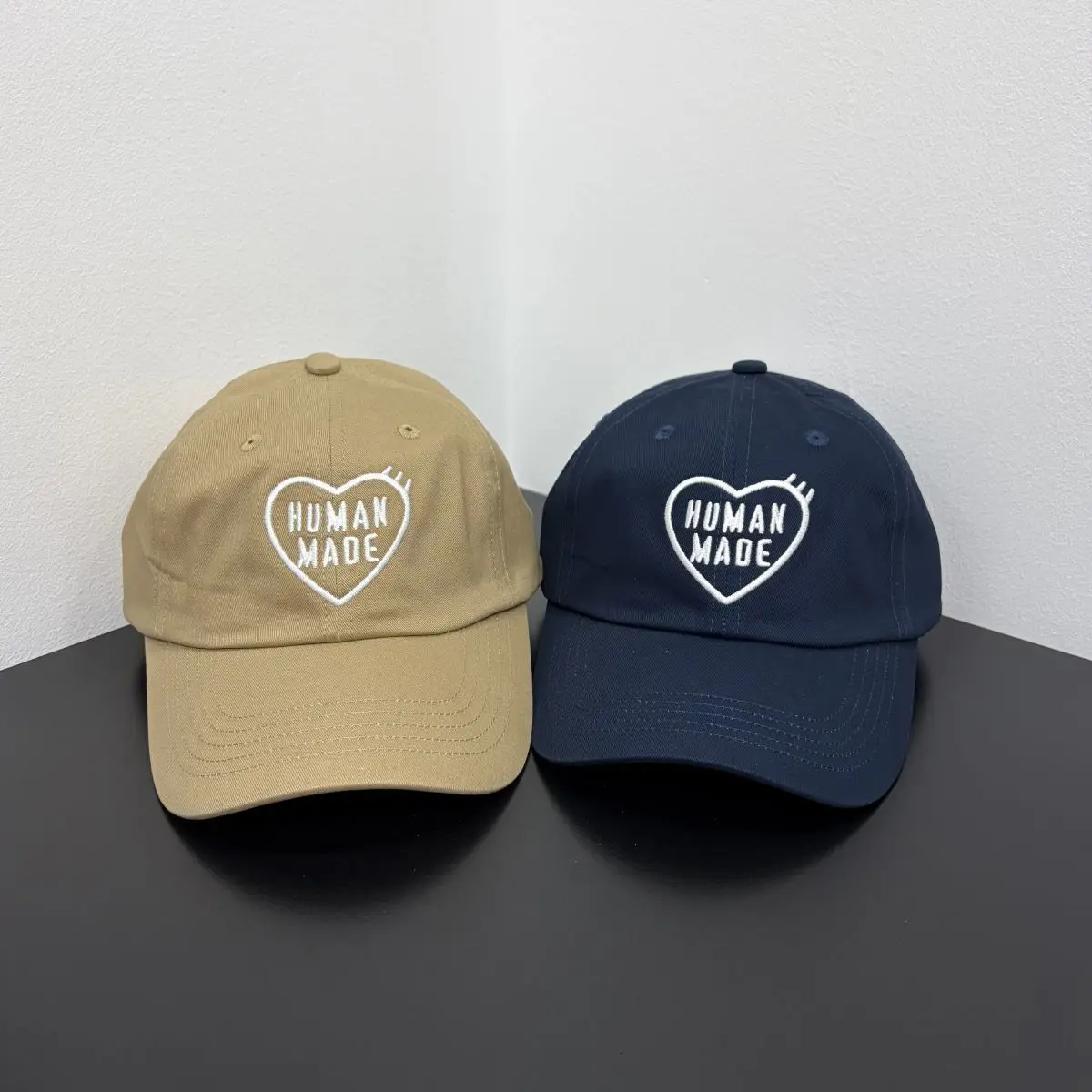 Latest Human Made Embroidered Heart 6 Panel Cap Curved Brim Unisex Minimalist Hat