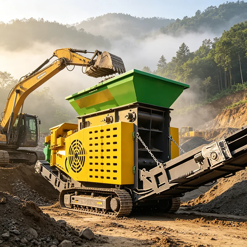 Concasseur à mâchoires mobile de type chenillé compact, haute efficacité, faible consommation de carburant, pour usine de concassage de pierres dans l'exploitation minière
