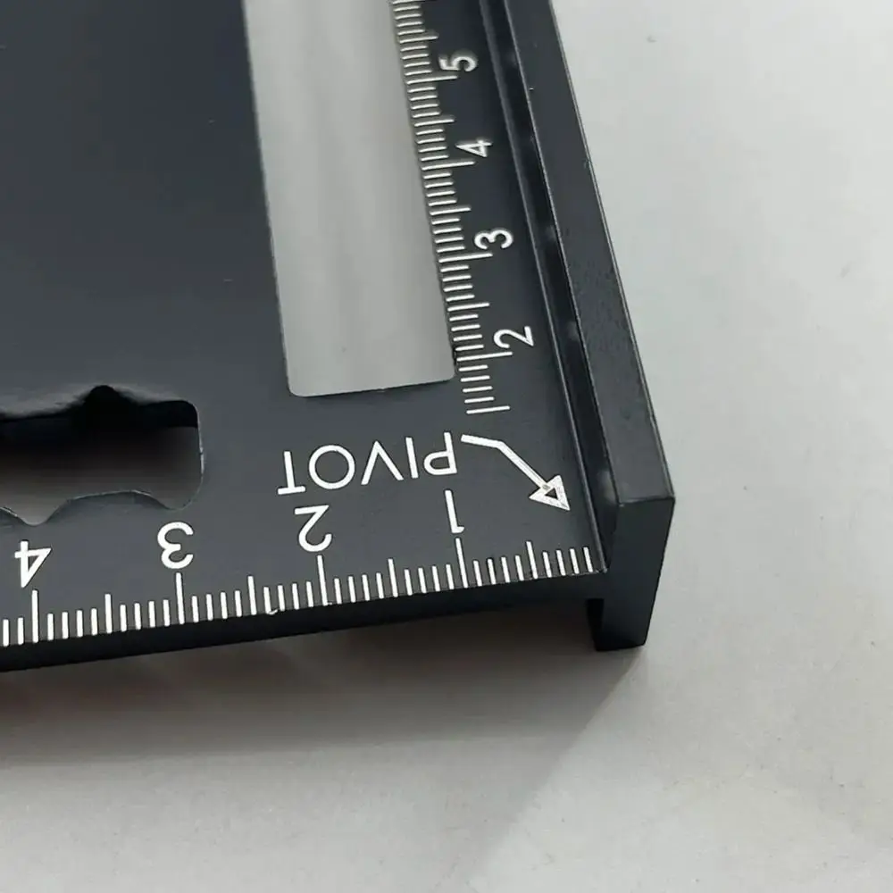 Angle Protractor Tri-Square Ruler Aluminum Alloy Marker Triangle Gauge Metric and Imperial High Precision