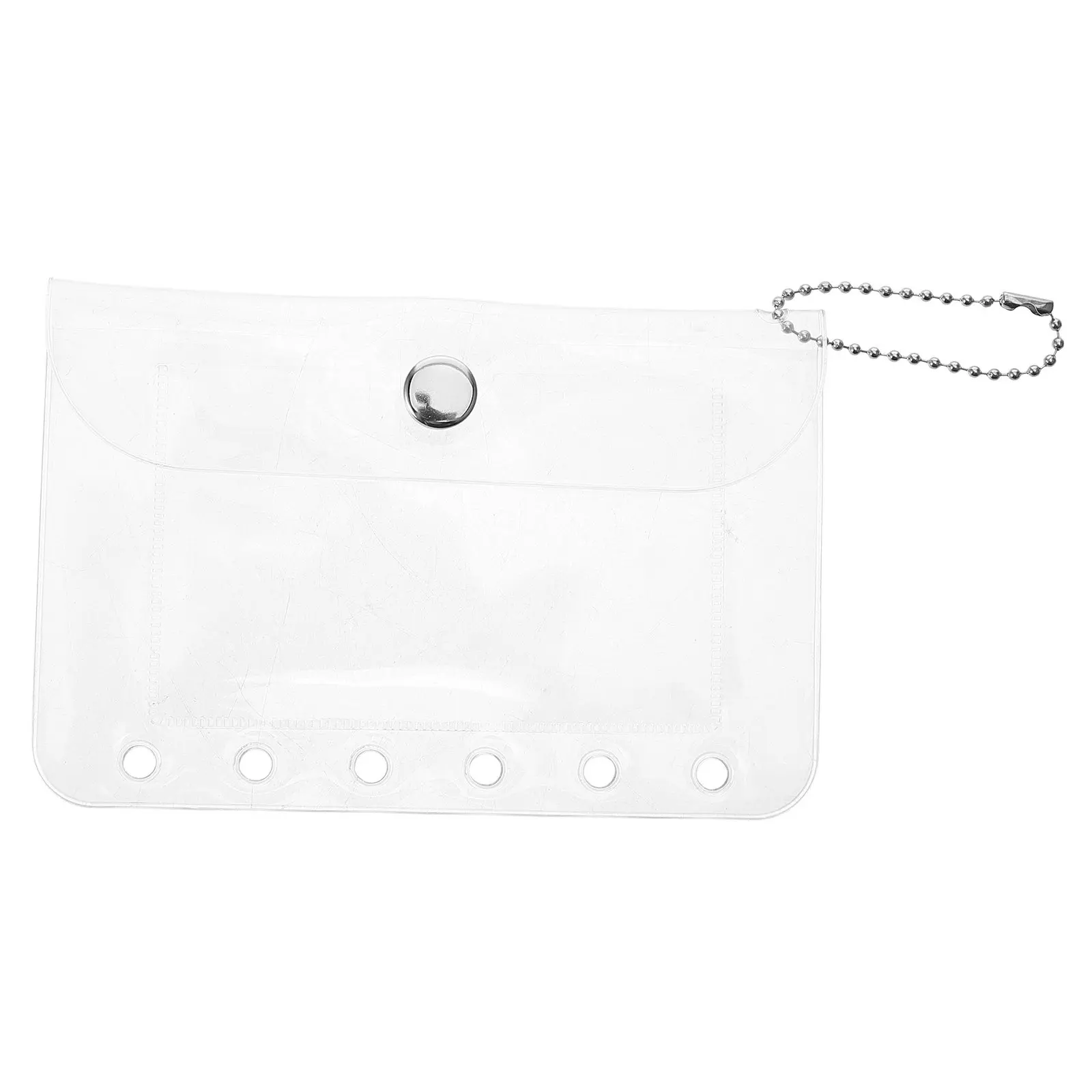 Clear Plastic Card Holder Mini Binder Photo Album Keychain Pouch with Transparent Pages for Small Cards