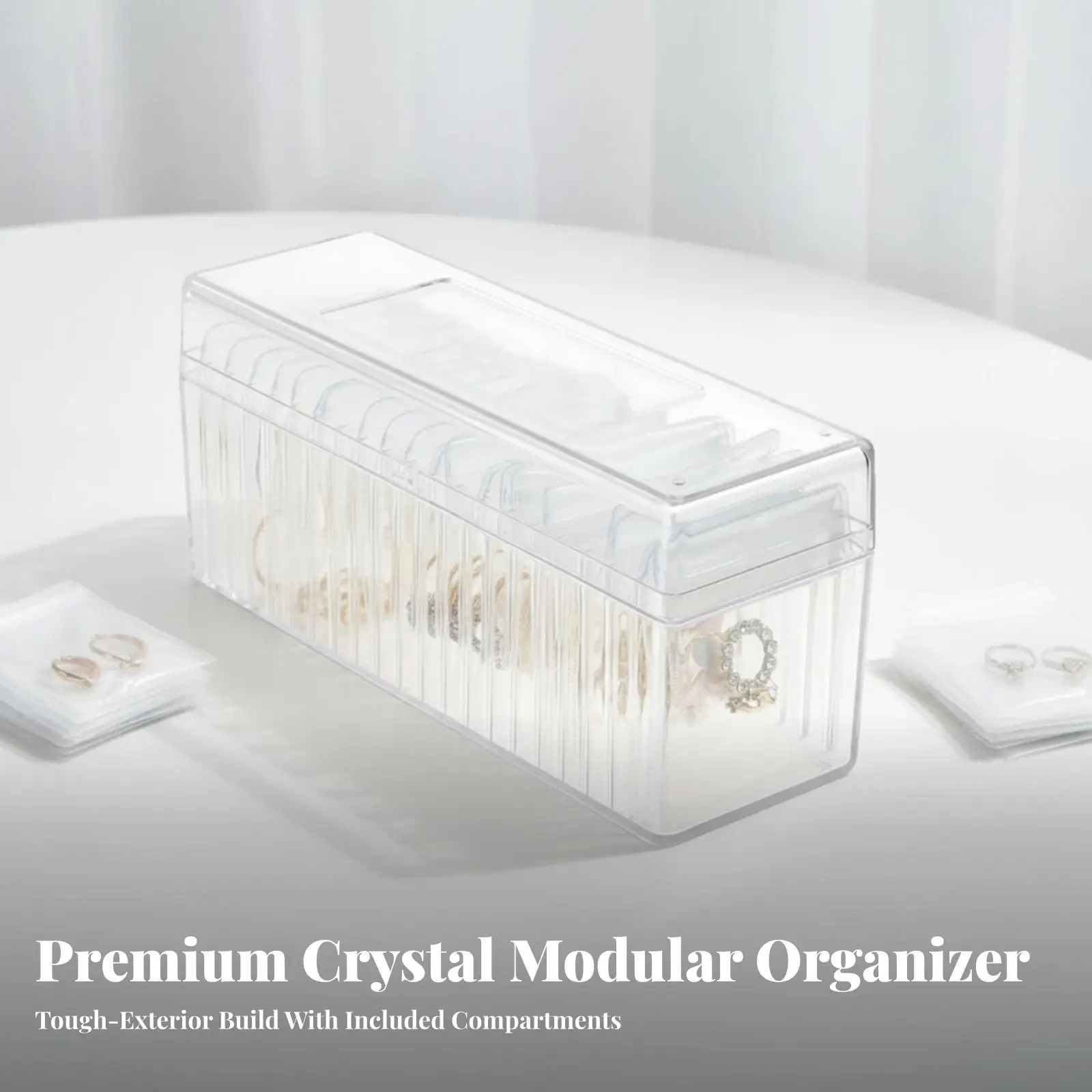 Transparent Jewelry Box with Bags | Clear Design, Internal Compartmented Layout, for common storage