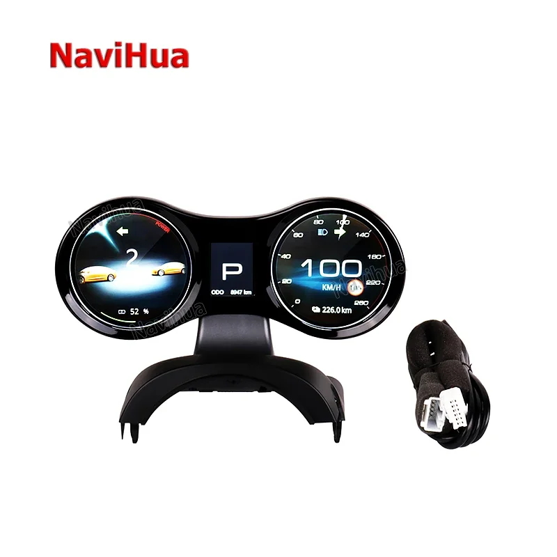 NAVIHUA  Mini Car  Water Temperature Gauge LCD Speedometer Digital Odometer Motorcycle  Tachometer Multifunction Dashboard