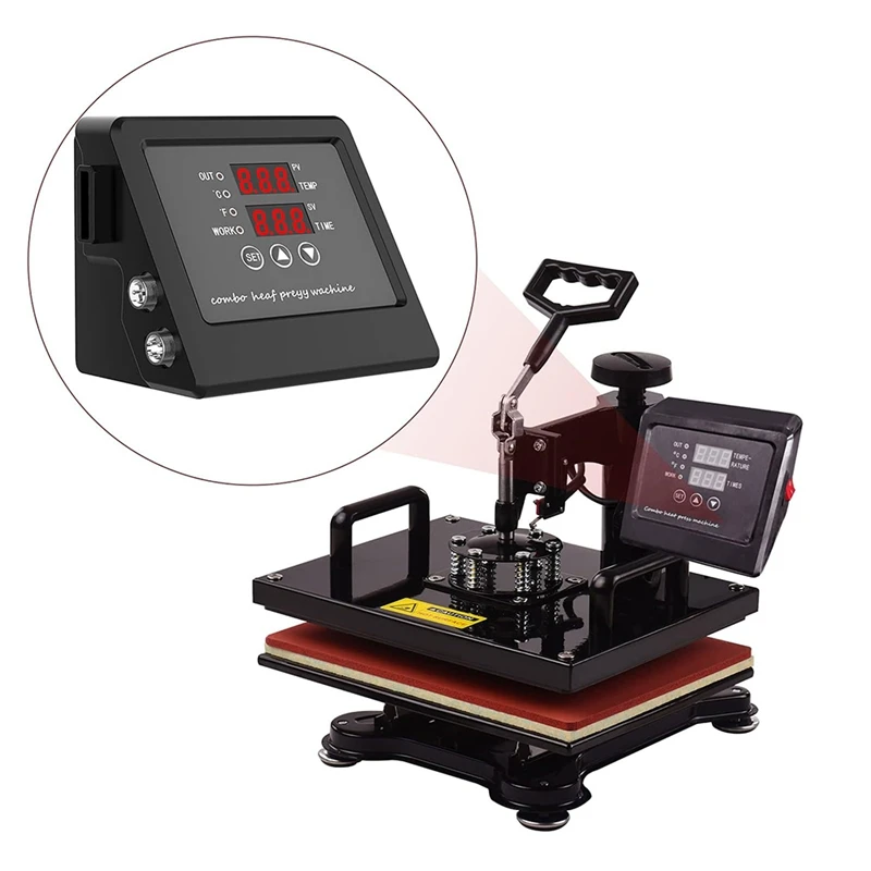 For Heat Press Machine Multi-Functional Heat Press Machine Control Box Digital Box LED Controller For T-Shirts US Plug