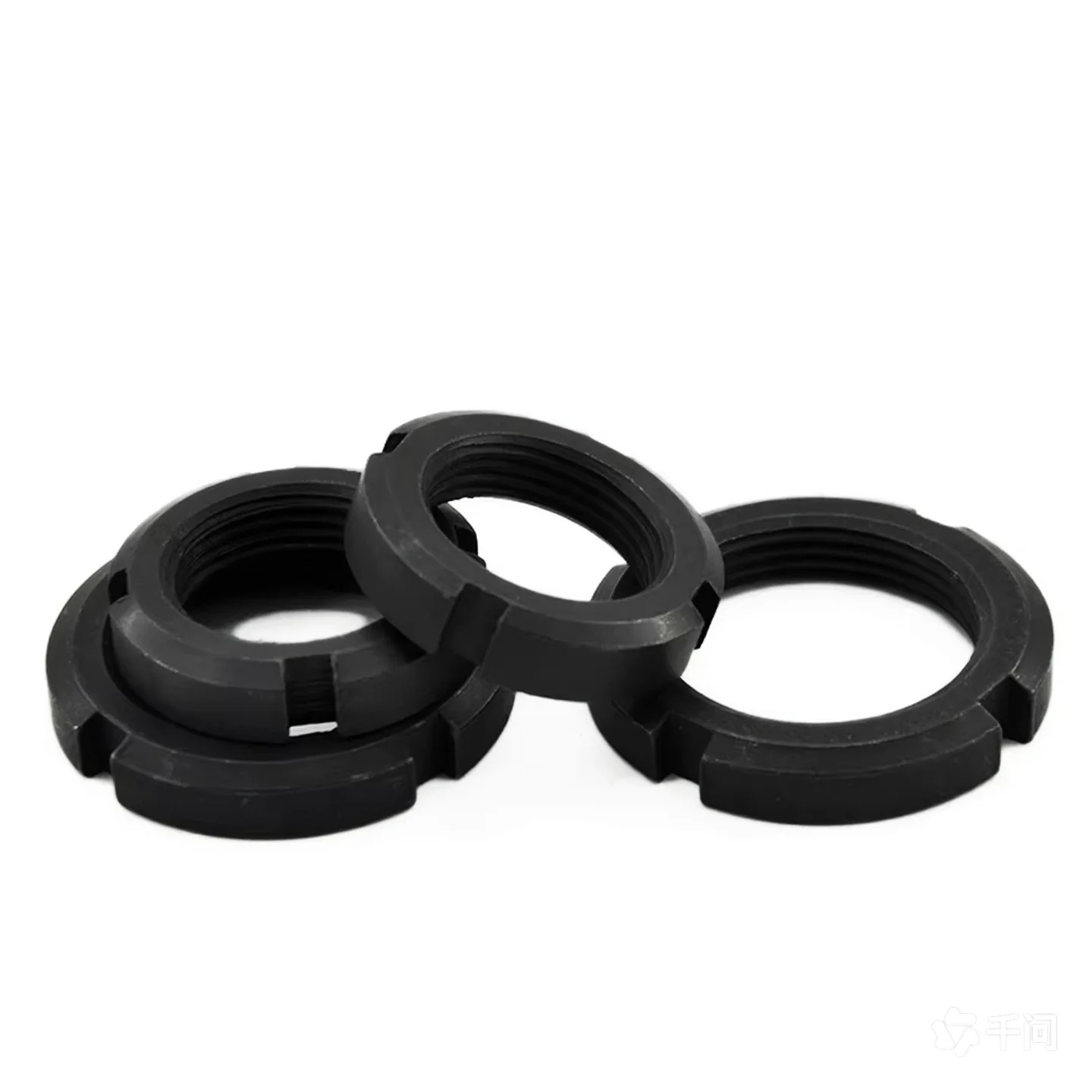 2/1Pcs M10 M12 M14 M16 M18 M20 M22 M24 M25 M26 M28 M30 M32 To M60 GB812 Black Round Nut Slotted Nut Four Slot Nuts Retaining