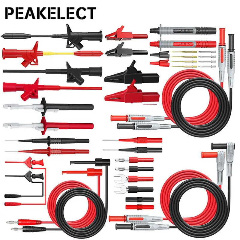 

Peakelect P1600 series High Quality Multimeter Test Lead Kit BNC-Test Cable Test Probe IC Test Hook Automotive Repair Tool Set