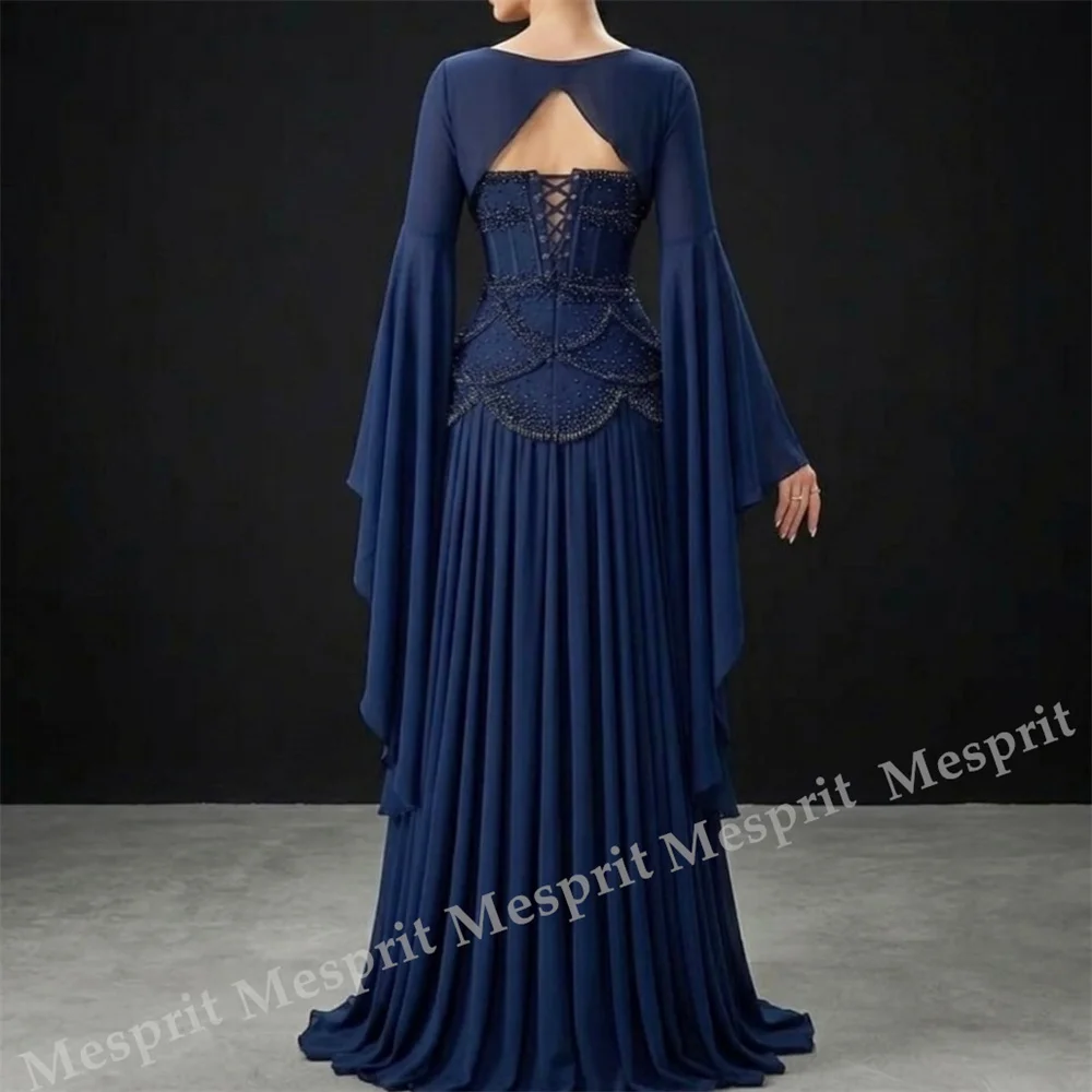 Customized Glitter Women's Evening Gowns Flare Sleeve Exquisite A-line Long Dresses High Quality Party Dresses Classic Formal image 6