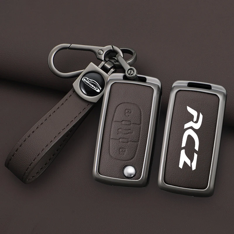 Car Logo Key Case For Peugeot RCZ GTLine 207 407 407 408 308 408 508 2008 3008 4008 50000 Zinc Alloy Keychain Shell Accessories