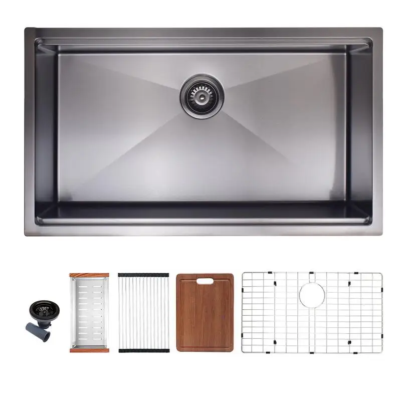 

32" L x 19" W Undermount Kitchen Sink with Accessories for Workstation