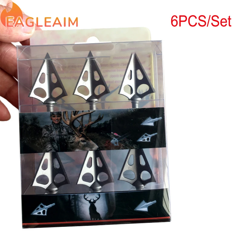 InStore 6P Archery Arrowheads Broadheads 3 Blade Hunting Arrow Tip Points For Crossbow Carbon Arrows Broadhead Arrow For Hunting