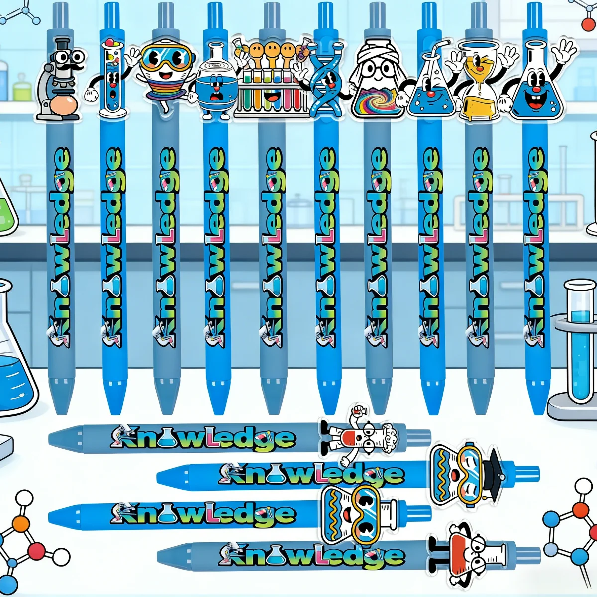 

14 PCS / 22 PCS Scientific Beaker Pattern Ballpoint Pens - Special Pens for Science Expo Memorabilia