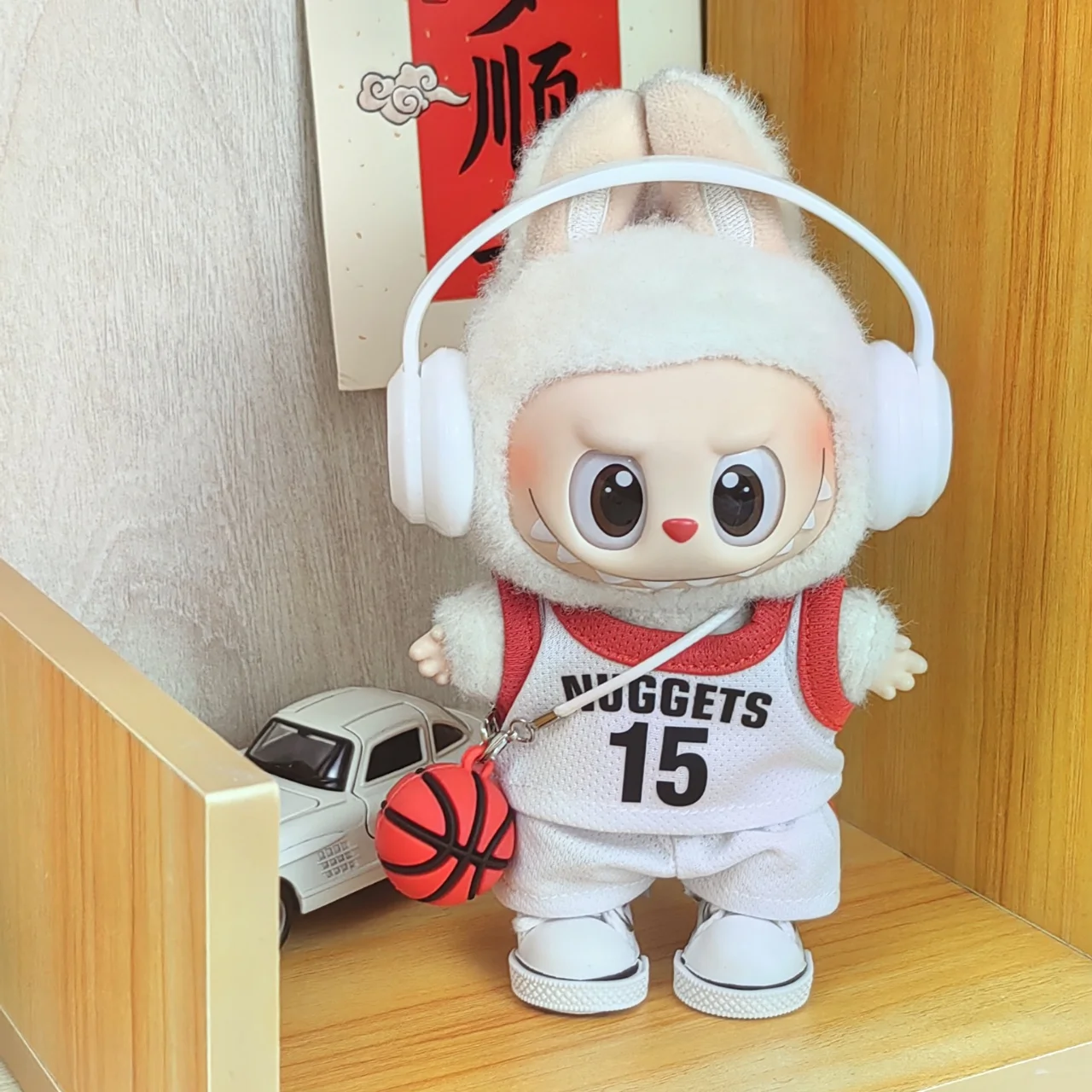 ل 17 سنتيمتر Labubu كرة القدم كرة السلة حجم 10 الملابس V1V2 Labubu دمية حجم 7 الفينيل قلادة دمية DIY بها بنفسك الملابس الرياضية الصبي لعبة