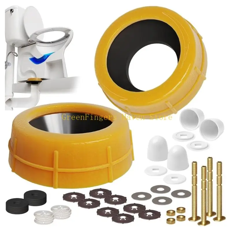 F68D Thick Toilet Wax Seal Set Featuring Bolts Set 3 Inch for Flange Security
