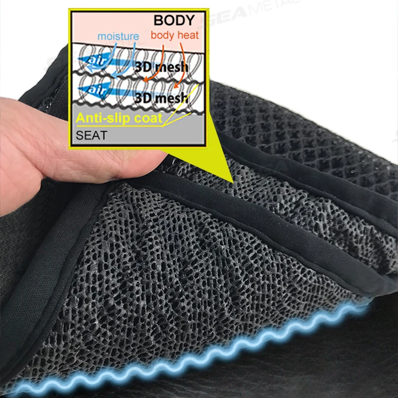 SEAMETAL Motorcycle Seat Cushion Cover Fine Stitching Mesh Motorcycles 3D Mesh Cushion Covers Breathable Seat Pads Accessories