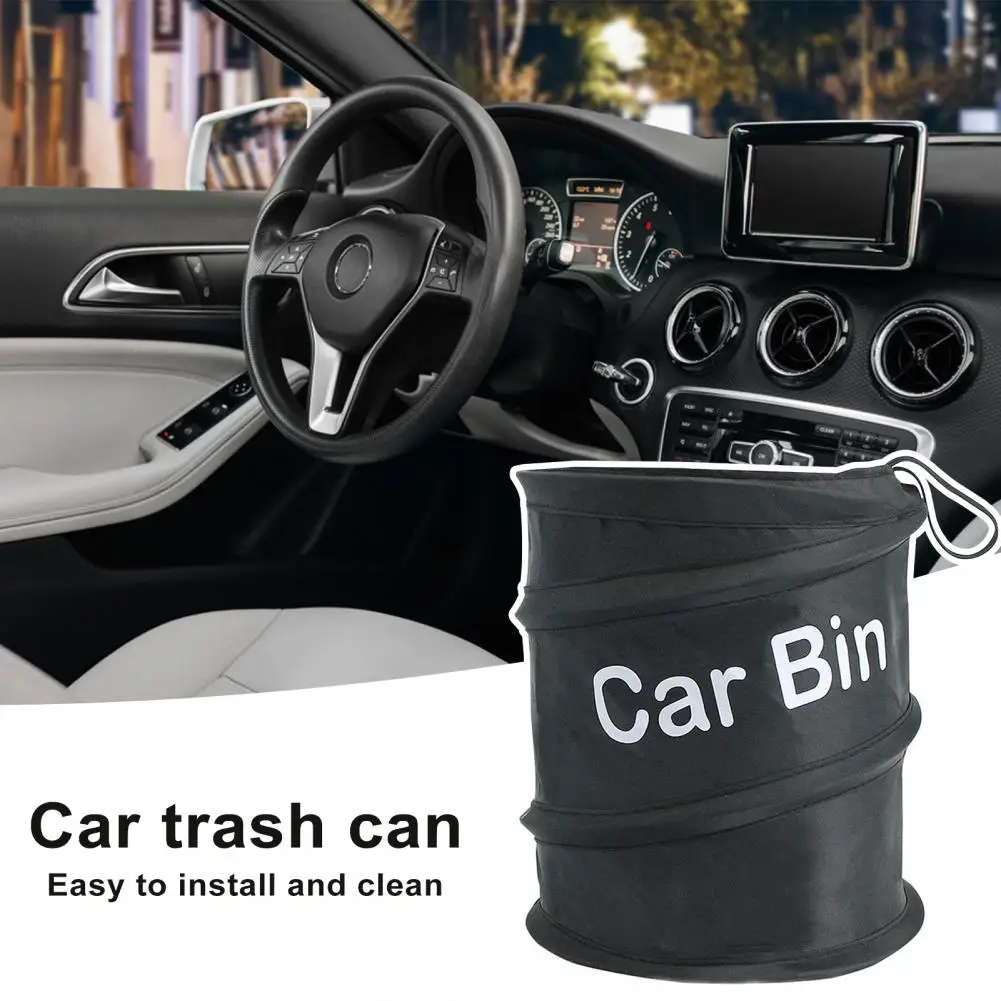 1Pair Black Car Trash Can Pack Bag Waterproof Car Trash Bag for Little Leak Proof Car Cooler Bag- Car Garbage Bag with Side Pock