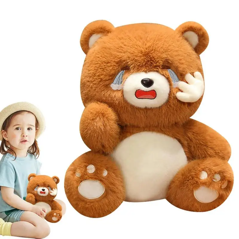 Crying Bear Plush Toy Bear Plush Stuffed Toys Cartoon Doll Comforting Companion 9 Inch Crying Bear Plushies Plush Toys Plush