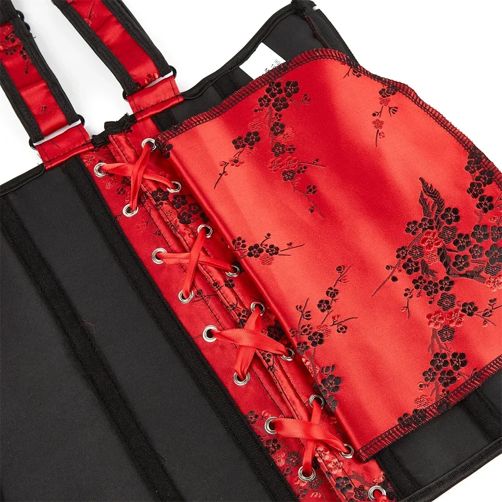Women Corset Top Floral Embroidery Bustier Slimming Bustiers Zip Corsets Straps Corsage Halloween Party Costumes Wedding Outfits
