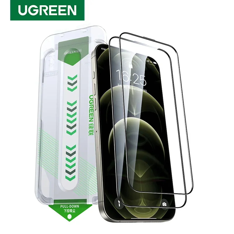 UGREEN Безыпыльная защитная пленка для экрана для iPhone 16 Pro Max Закаленное стекло для iPhone 16 Pro Защитные пленки для экрана 15 Pro Plus