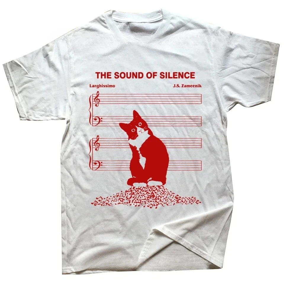 Novelty The Sound Of Silence Music Cats Lover TShirt Graphic Streetwear Short Sleeve Birthday Gifts Summer Style T-shirt Y2K top