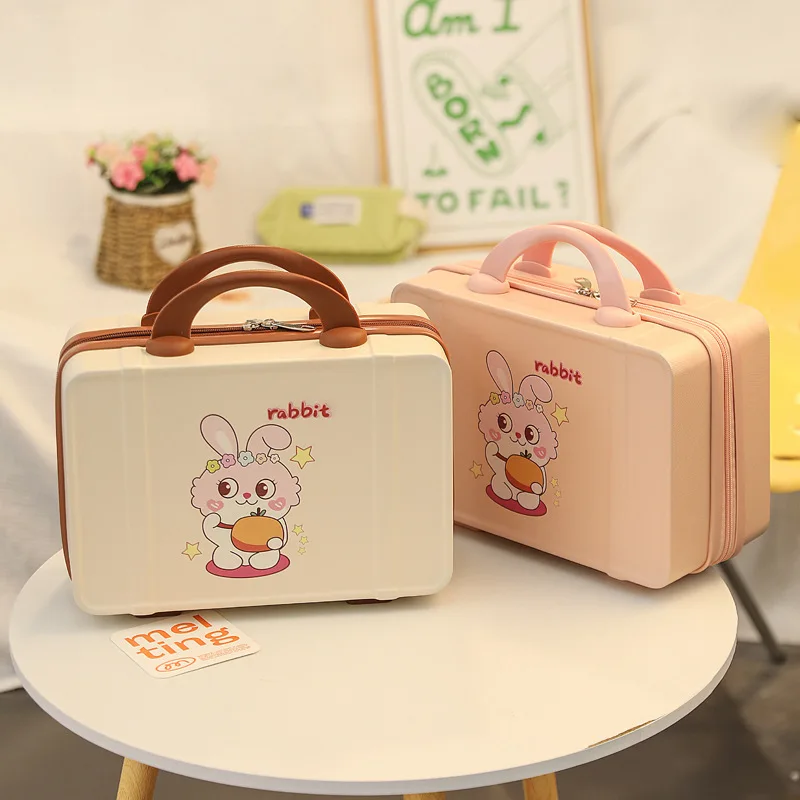 14 inch Animal Picture Suitcase Box With Handle Mini Small Storage Travel Luggage For Travel Shoes Business Portable Laptops Bag