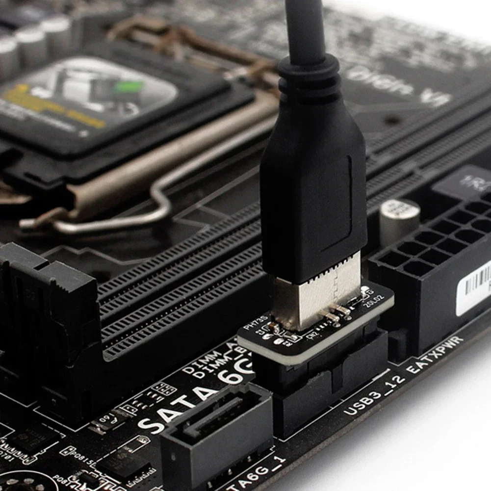 2PCS/Lot USB3.0 19PIN/20PIN To Type-E 90 Degree Adapter Chassis Front Type E 10Gbps Plug-In Port for Computer Motherboard