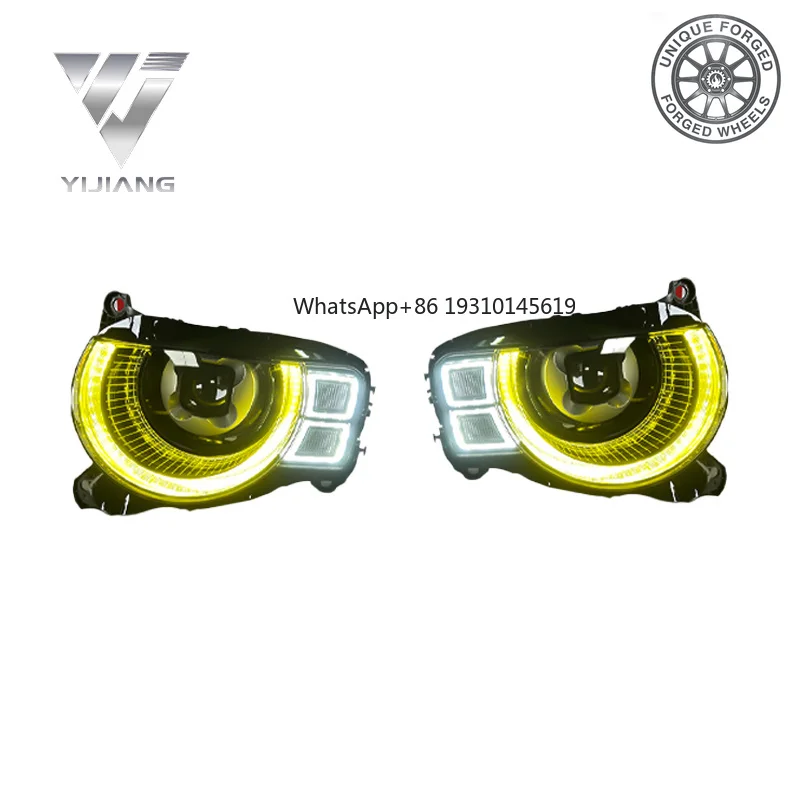 

Front Headlight Amber Yellow LED Headlight for Land Rover Defender