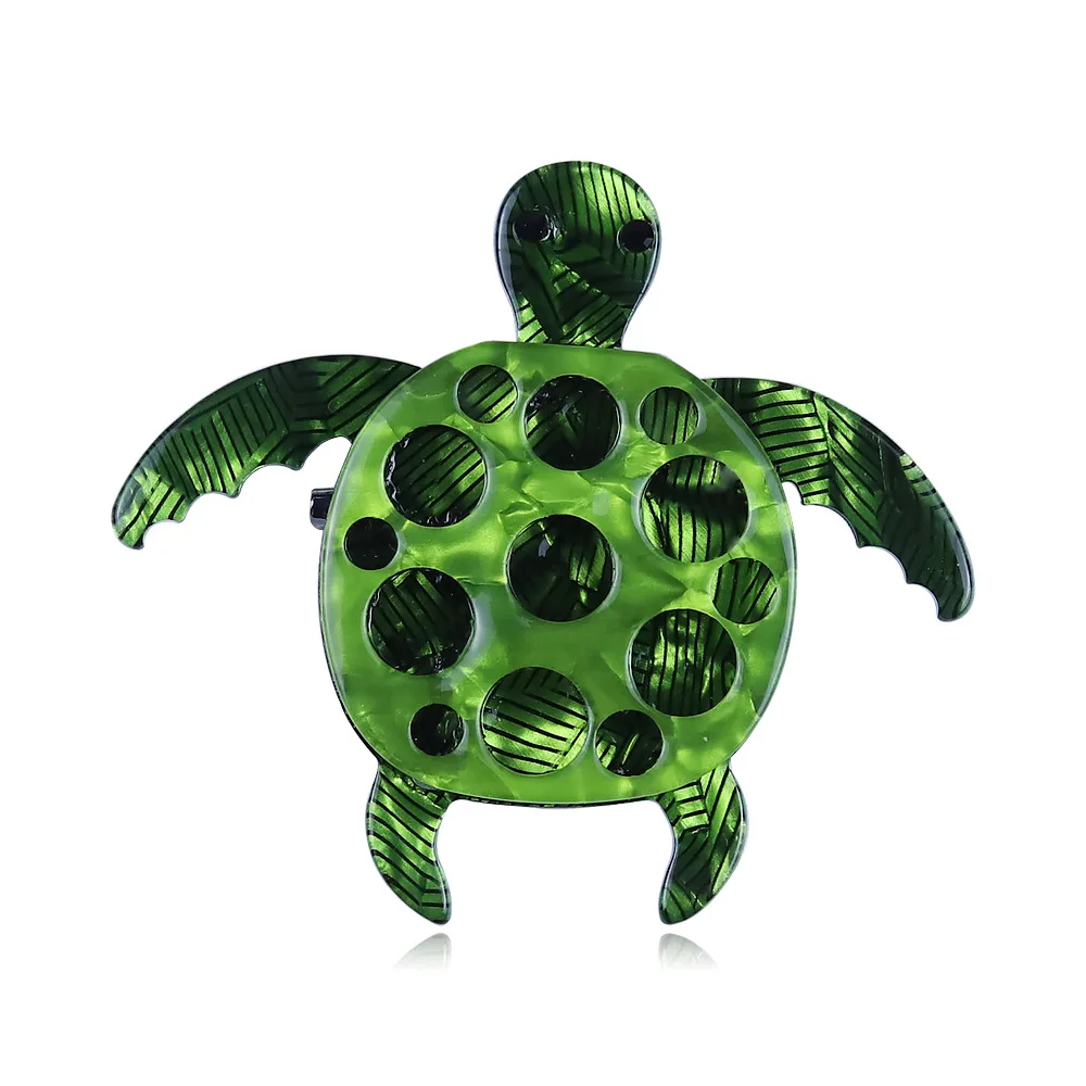 Transparent Green Bubble Turtle Brooch Acrylic Animal Turtle Pins Cute Ocean Style Accessories for Suit Pin Decoration