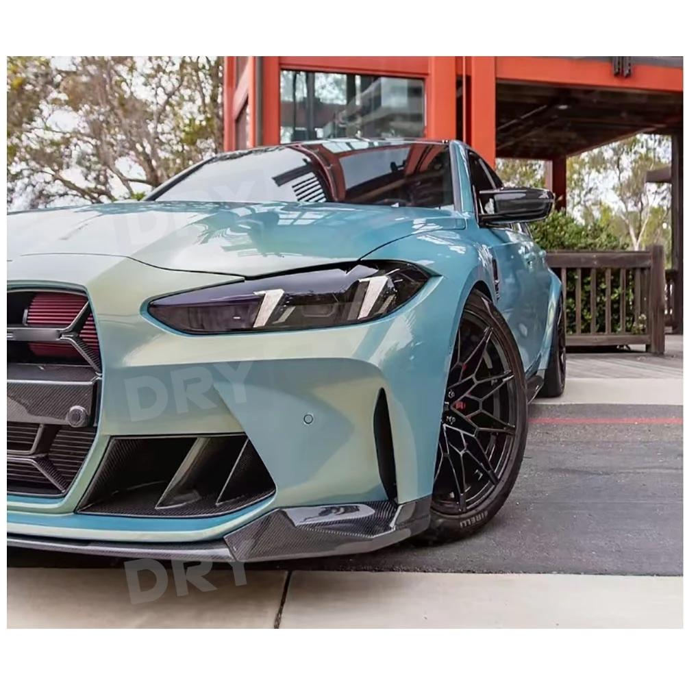 ألياف الكربون الجبهة حافة مصد السيارة اللوحات مآزر الخائن سبويلر الجسم أطقم الوفير الذقن المفسد لسيارات BMW G80 M3 G82 G83 M4 2021 + #5