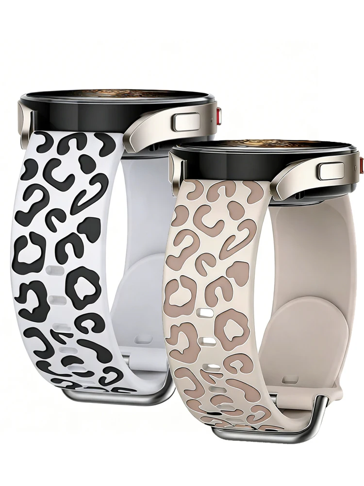 Armband für Samsung Galaxy Watch 9/8/7/6/5/4/Classic/5 Pro Armband mit Leopardenmuster, Silikonarmband, Correa Galaxy Watch 7 Armband