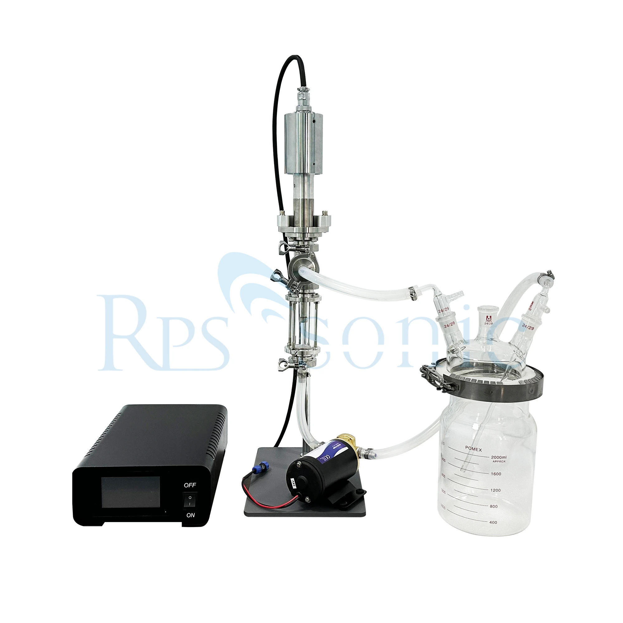 1000w Ultrasonic Homogenizer Sonicator liquid mixer extraction machine with glass reactor with pump