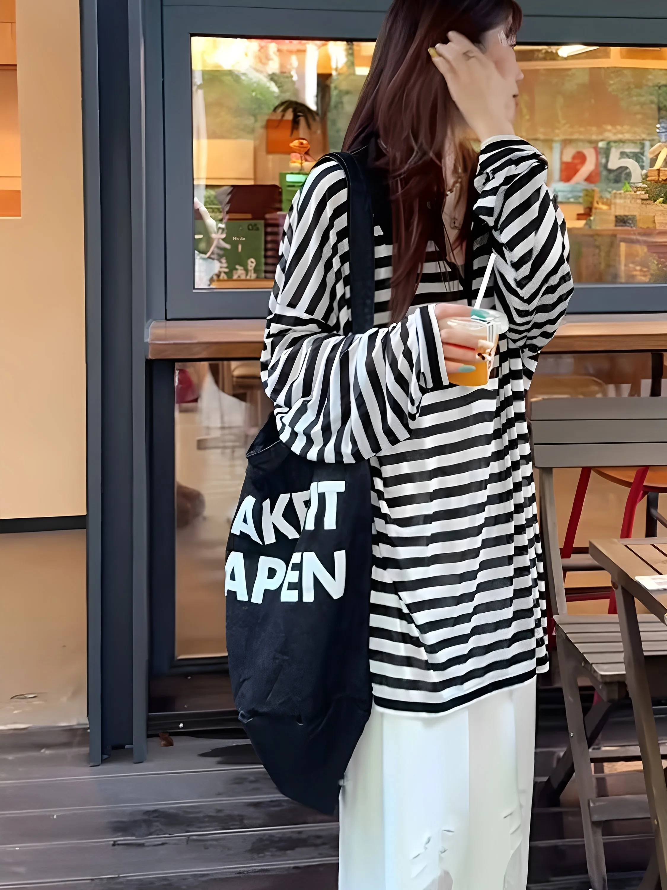 

plus Size Loose Fit Long Sve Striped Collared Top Women's Lightweight Summer irt Autumn Wear Casual Comfortable T-irt