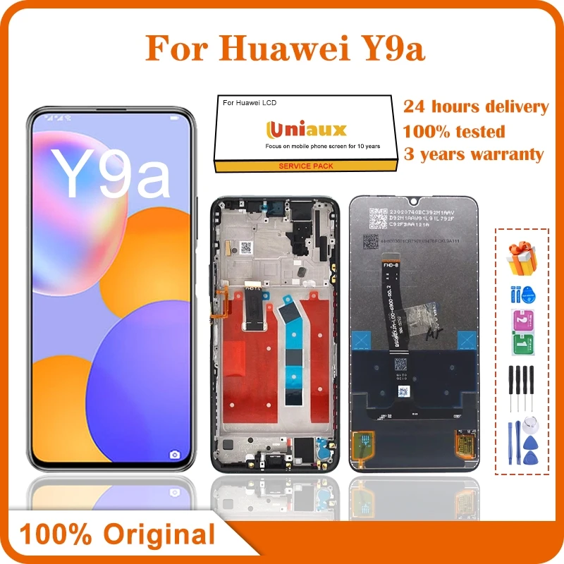 6.63\'\' Original For Huawei Y9a LCD Display with Frame Touch Screen Digitizer Assembly Replacement For Honor X10 5G LCD Display