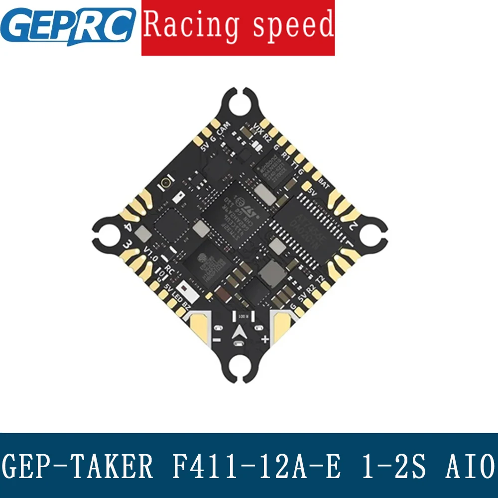 

GEPRC TAKER F411-12A-E 1-2S AIO F411 Контроллер полета 4в1 12A ESC BMI270 ELRS 2.4G 3.0 RX 25,5X25,5 мм DarkStar20 Cinewhoop
