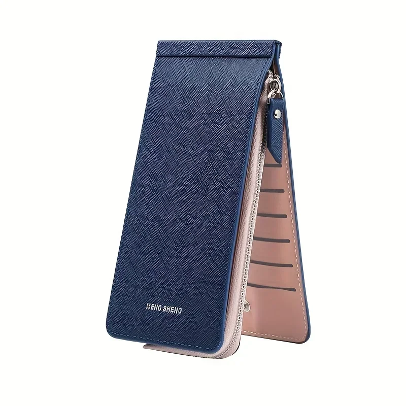 Slim & Stylish Faux Leather Wallet - Multi-Card Slots Easy Clean Card Holder Women Men Bag Multi-card Zipper