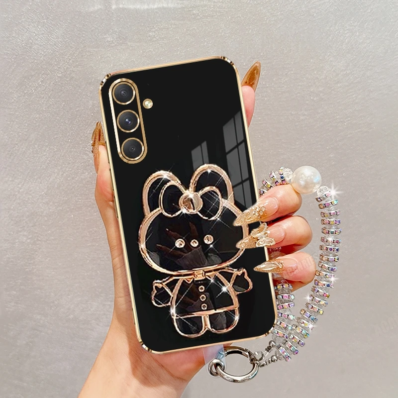 A 16 26 36 56 06 Чехол с блестящим ремешком и зеркальным держателем для Samsung Galaxy A16 A26 A36 A56 A05s A05 A06 Силиконовый чехол-подставка A 16 26 36 56 06 Чехол с блестящим ремешком и зеркальным держателем для Samsung Galaxy A16 A26 A36 A56 A05s A05 A06 Силиконовый чехол-подставка