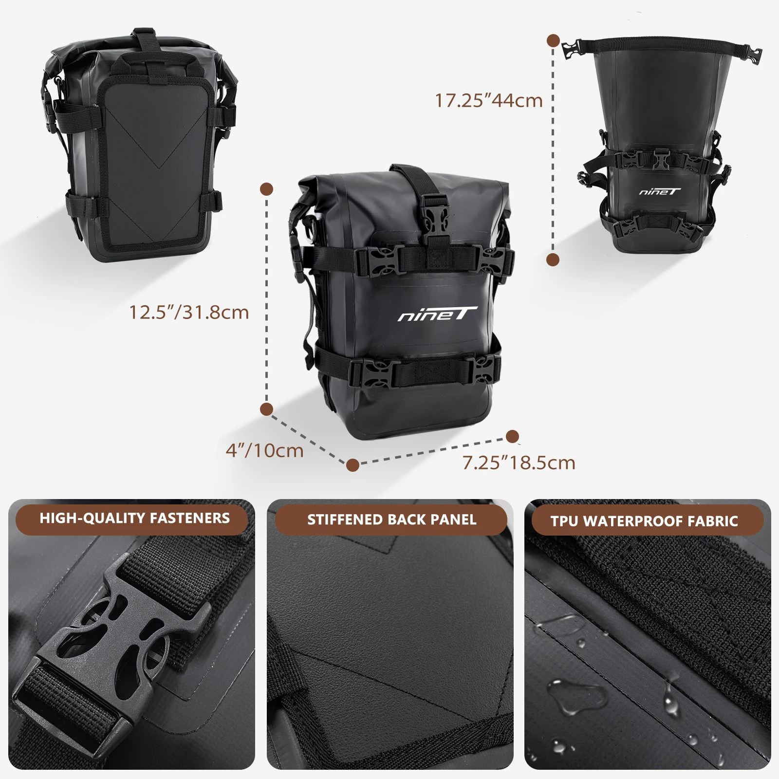 For BMW R NINE T R9T Pure Urban Scrambler Rninet R nineT Motorcycle Bumpers Bag Waterproof 8L Side Frame Crash Bar High quality