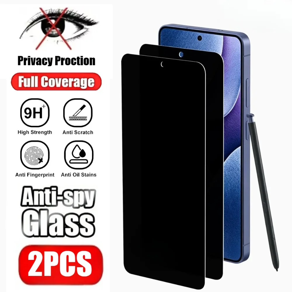 2 Stück Anti-Spy Panzerglas Geeignet für Samsung Galaxy S26 S25 S24 Ultra S23+ S22+ S25 S26 FE Vollflächiger Displayschutz